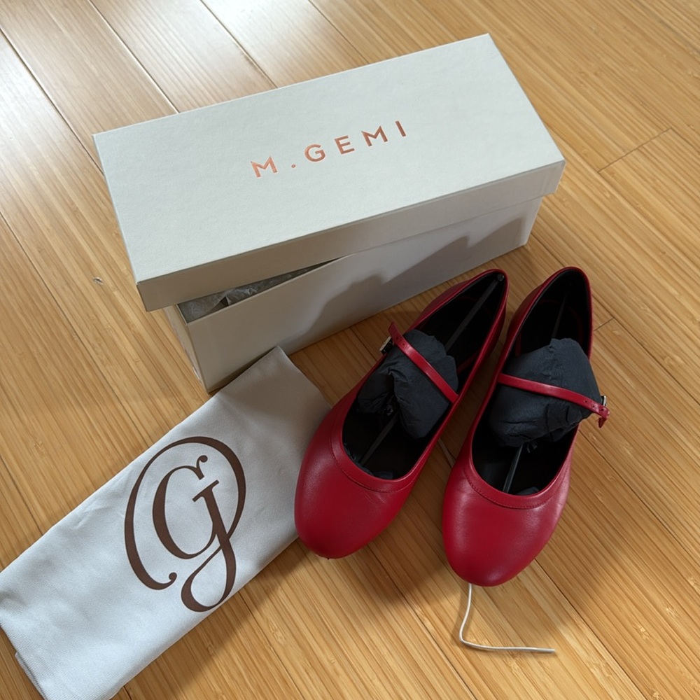 M. Gemi ‘The Margherita’ Mary Jane flats in Sunset Red, size 37 - Picture 5 of 14